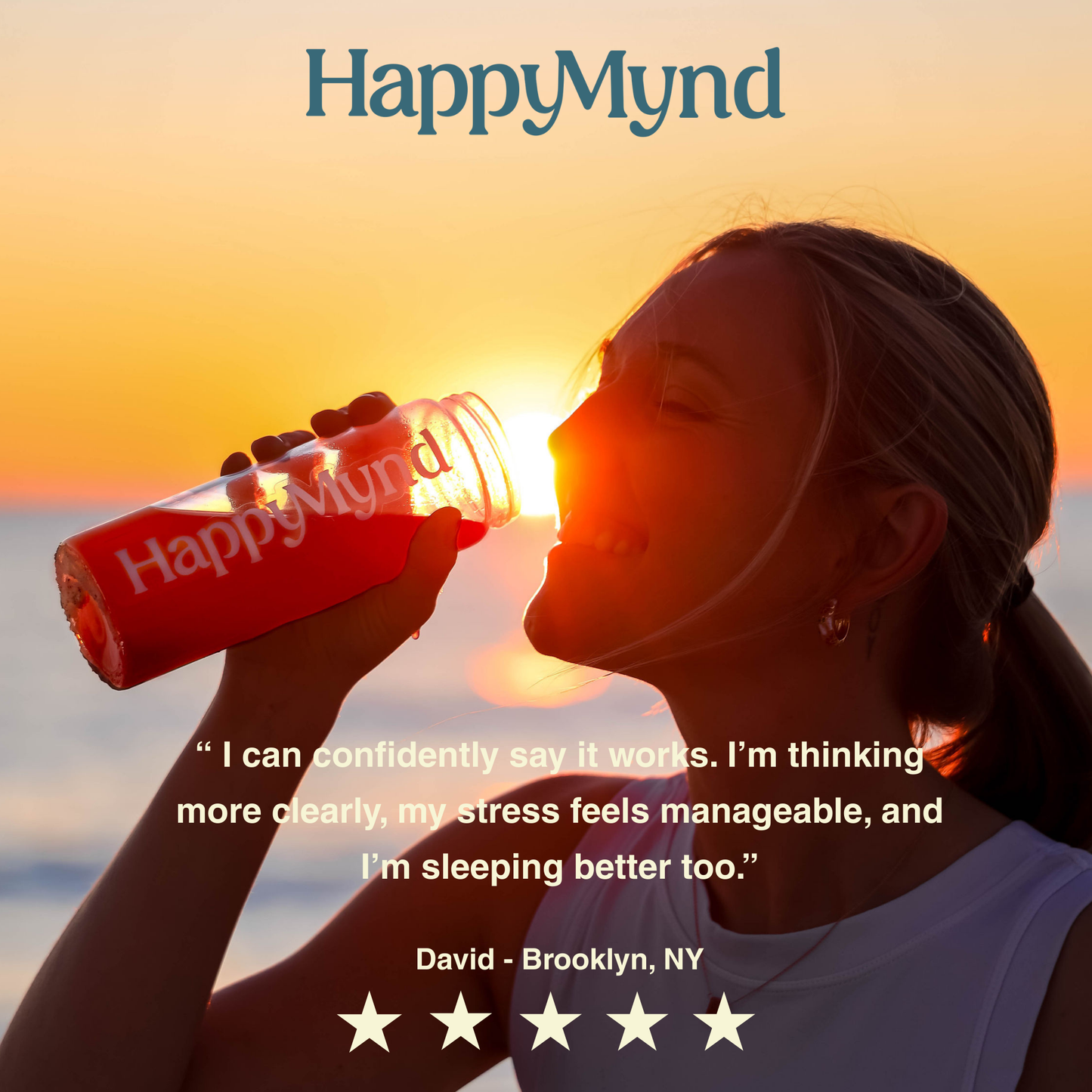 HappyMynd - All-in-One Essential Daily Nutrition for Your Brain and Mind - Stress, Mood, Cortisol, Clarity and Focus