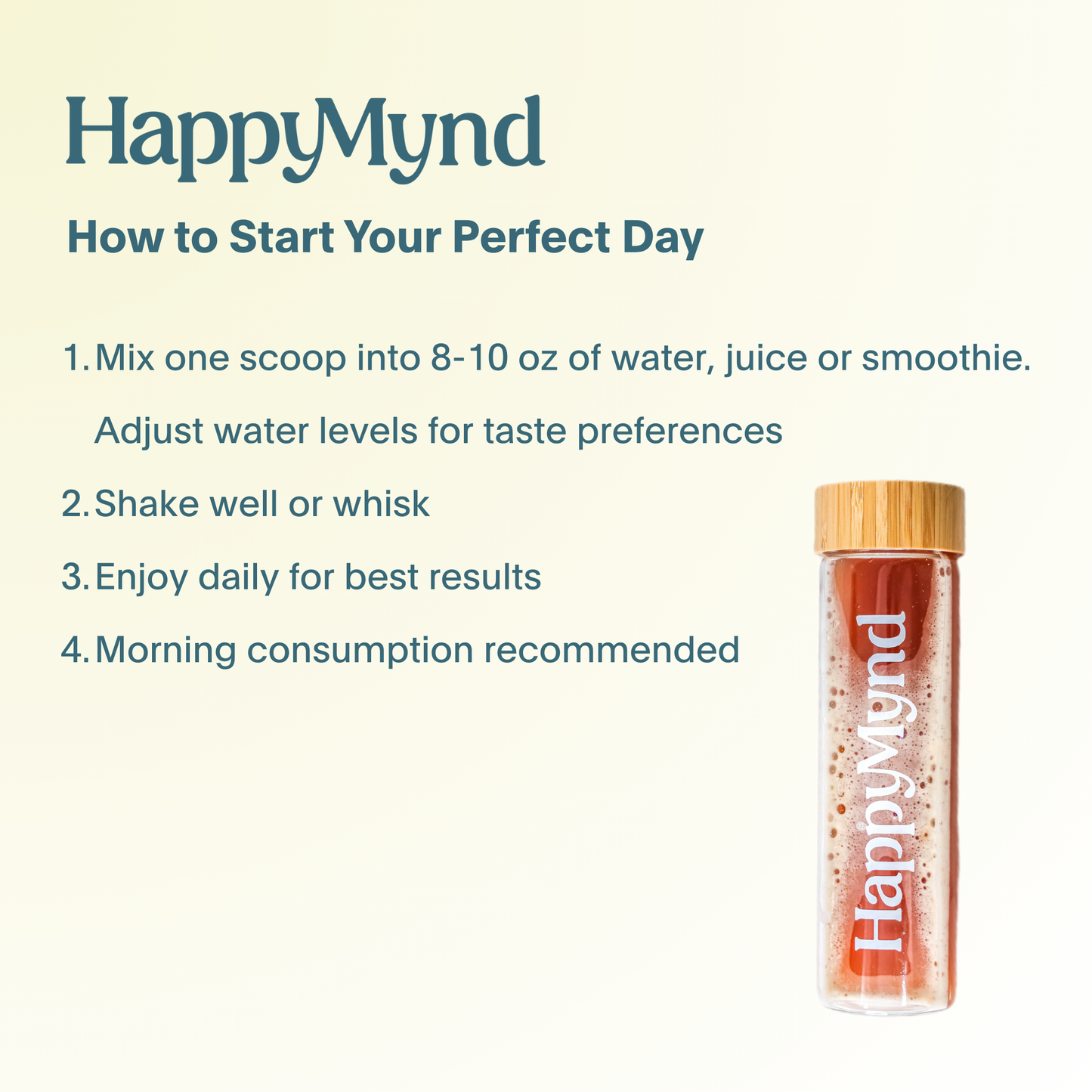 HappyMynd - All-in-One Essential Daily Nutrition for Your Brain and Mind - Stress, Mood, Cortisol, Clarity and Focus