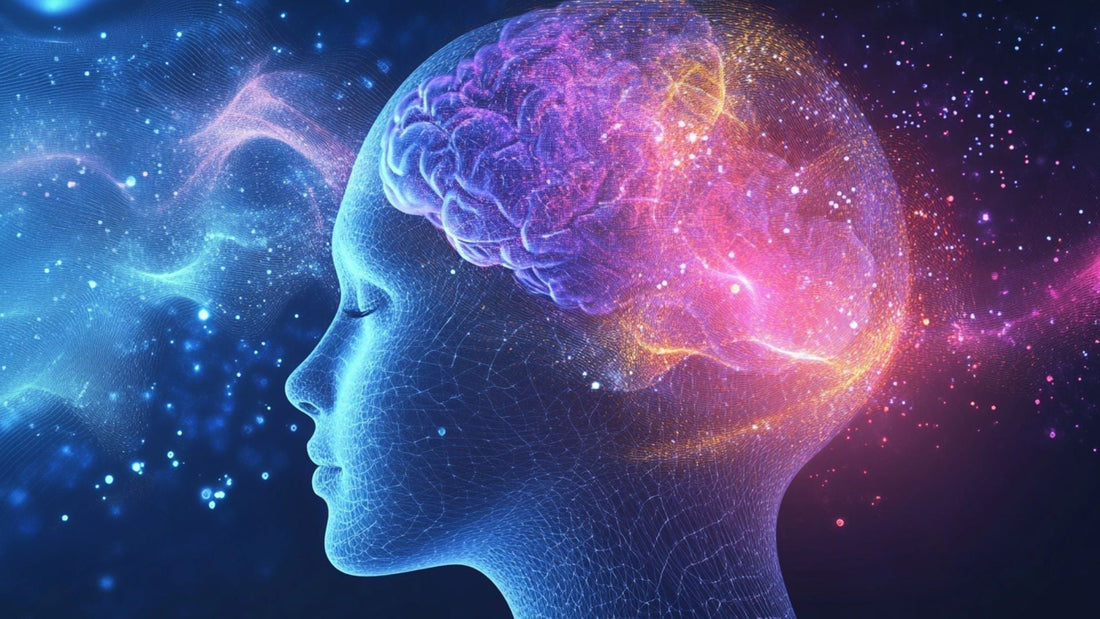 Brain waves and cosmic energy visualizing brain activity and mental states